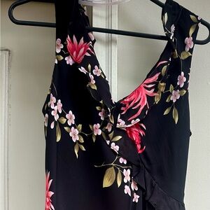 🌸 Donna Ricco New York Black Floral Sleeveless Dress – Size 8 🌸